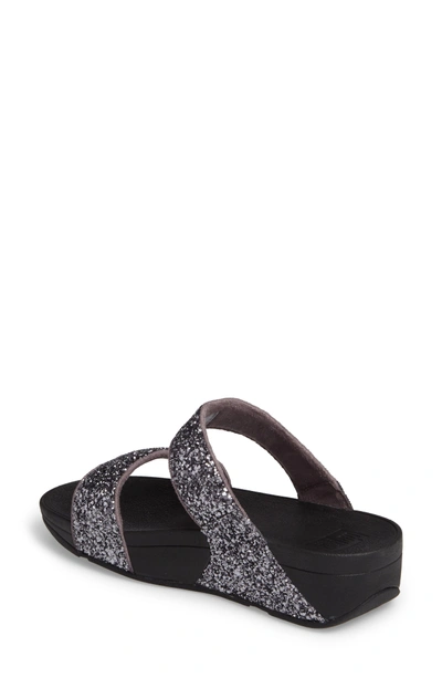 Shop Fitflop Glitterball Slide Sandal In Pewter Fabric