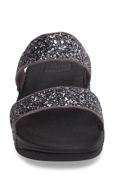 Shop Fitflop Glitterball Slide Sandal In Pewter Fabric