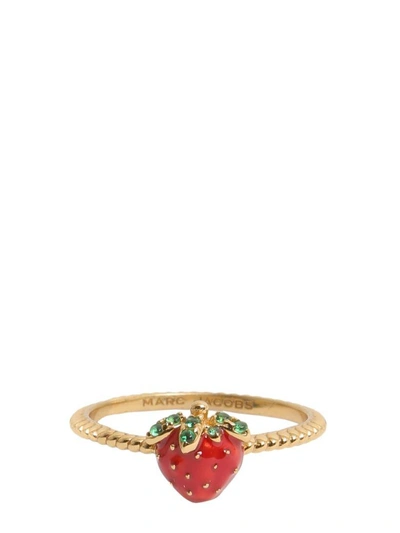 Shop Marc Jacobs Strawberry Ring In Gold
