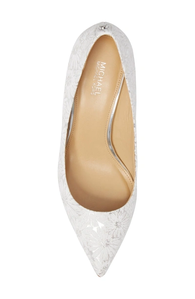 Shop Michael Michael Kors Kitten Heel Pump In Silver