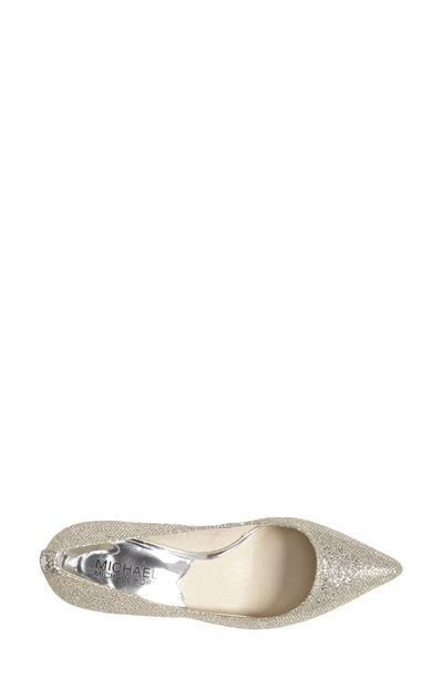 Shop Michael Michael Kors Kitten Heel Pump In Silver Glitter