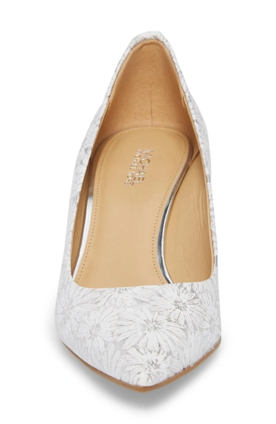 Shop Michael Michael Kors Kitten Heel Pump In Silver Glitter