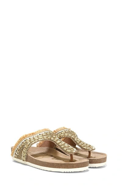 Shop Sam Edelman Olivie Beaded Flip Flop In Putty/ Natural Multi