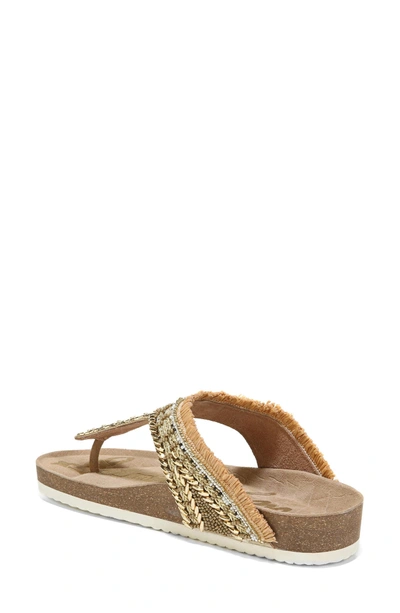 Shop Sam Edelman Olivie Beaded Flip Flop In Putty/ Natural Multi