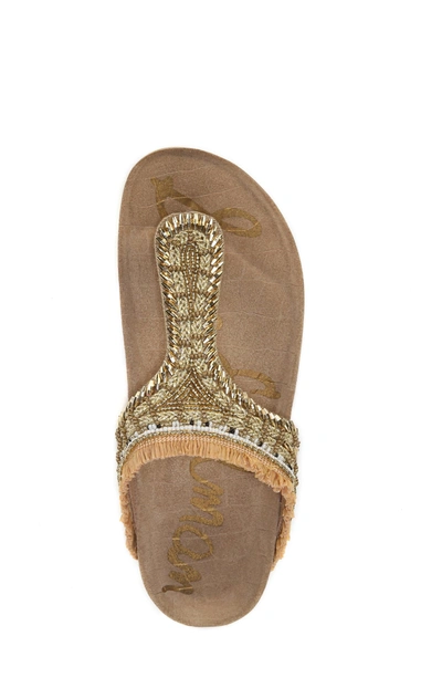 Shop Sam Edelman Olivie Beaded Flip Flop In Putty/ Natural Multi