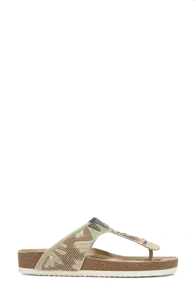 Shop Sam Edelman Olivie Beaded Flip Flop In Putty/ Natural Multi