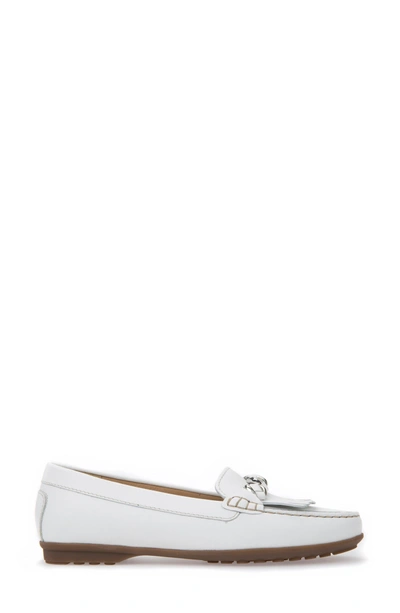Shop Geox Elidia Moccasin Loafer In White Leather