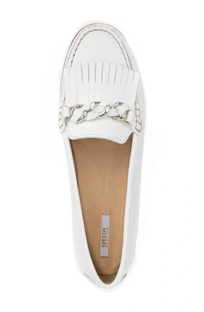 Shop Geox Elidia Moccasin Loafer In White Leather