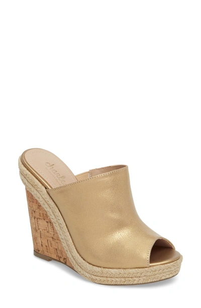 Shop Charles By Charles David Balen Wedge In Light Gold Metallic Leather