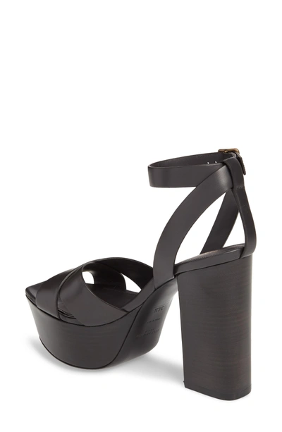 Shop Saint Laurent Farrah Platform Sandal In Fog Black