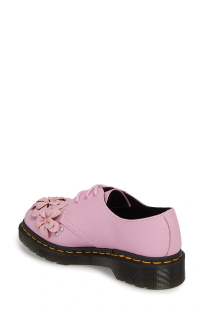 Shop Dr. Martens' 1461 Flower Derby In Mallow Pink Leather
