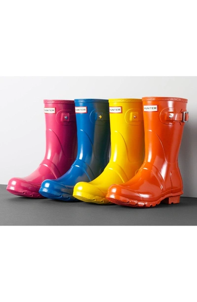 Shop Hunter 'original Short' Gloss Rain Boot In Orange
