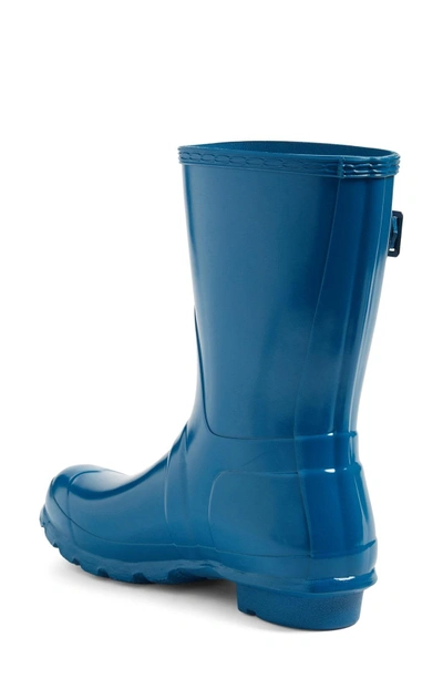 Shop Hunter 'original Short' Gloss Rain Boot In Ocean Blue