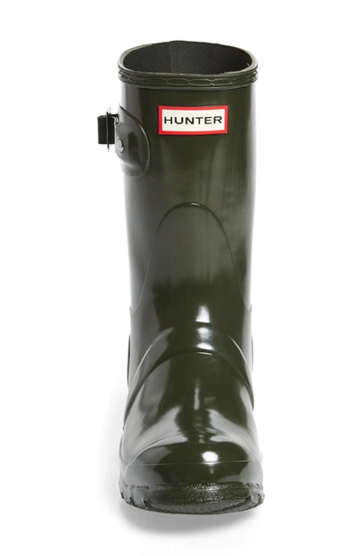 Shop Hunter 'original Short' Gloss Rain Boot In Dark Olive
