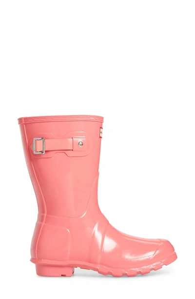 Shop Hunter 'original Short' Gloss Rain Boot In Pink