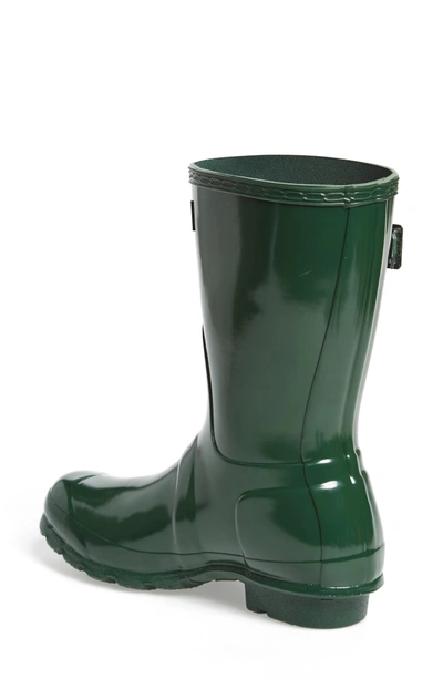 Shop Hunter 'original Short' Gloss Rain Boot In  Green