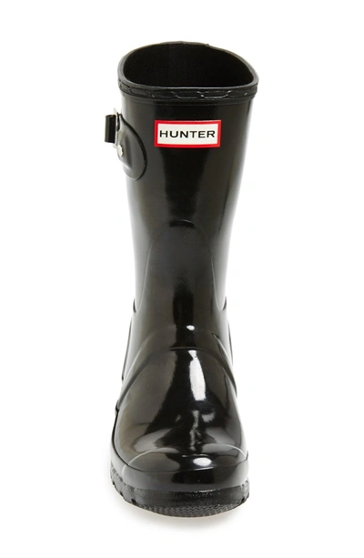 Shop Hunter 'original Short' Gloss Rain Boot In Black Glitter