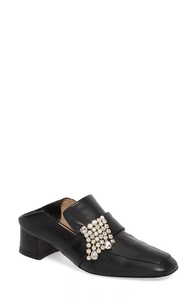 Shop Stuart Weitzman Irises Embellished Loafer Pump In Black Alpen