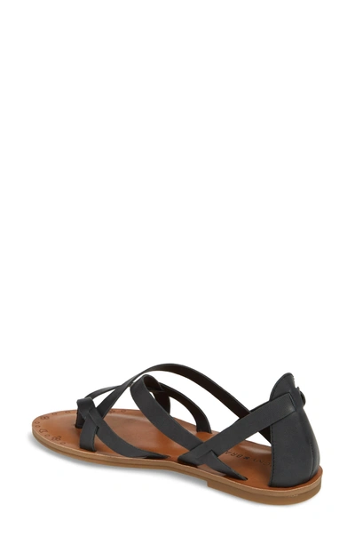 Shop Lucky Brand Ainsley Flat Sandal In Black Leather