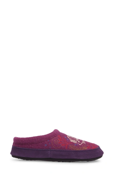 Shop Acorn 'forest' Wool Mule Slipper In Purple Hedgehog