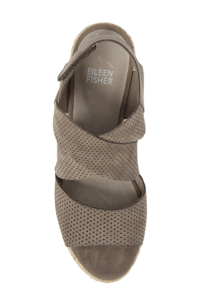 Shop Eileen Fisher 'willow' Espadrille Wedge Sandal In Graphite Nubuck