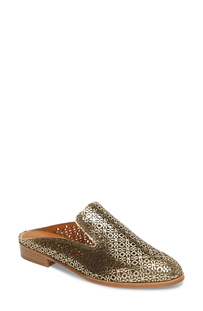 Shop Robert Clergerie Asier Perforated Loafer Mule In Platino