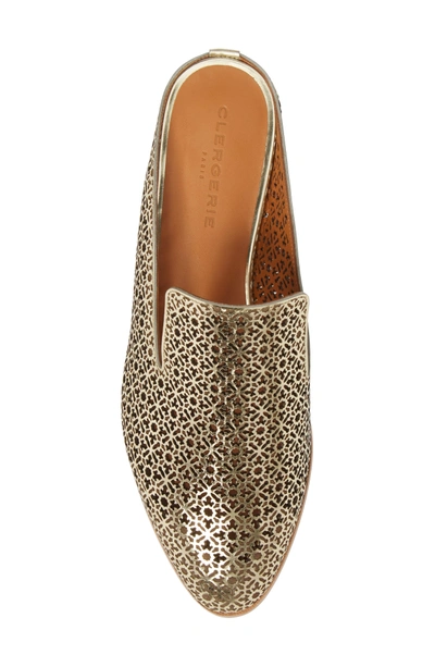 Shop Robert Clergerie Asier Perforated Loafer Mule In Platino