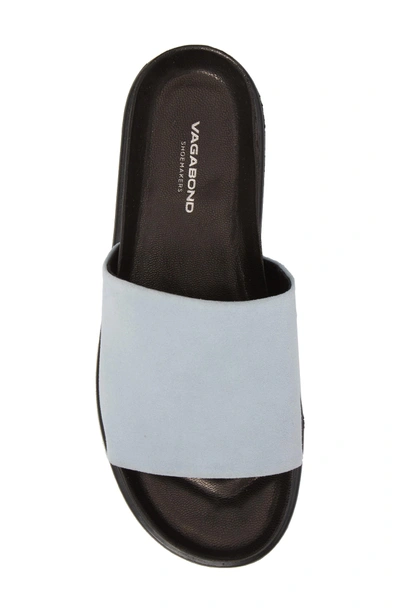 Shop Vagabond Shoemakers Erin Slide Sandal In Stone Blue Suede