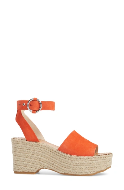 Shop Dolce Vita Lesly Espadrille Platform Sandal In Orange Suede