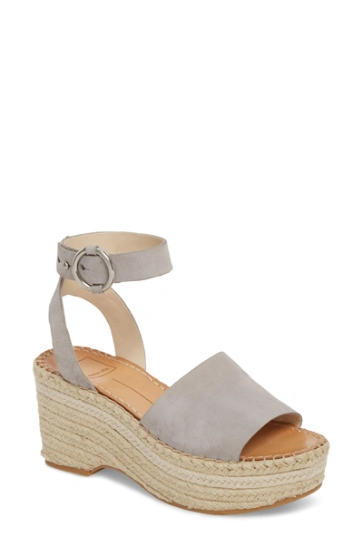 Shop Dolce Vita Lesly Espadrille Platform Sandal In Grey Suede