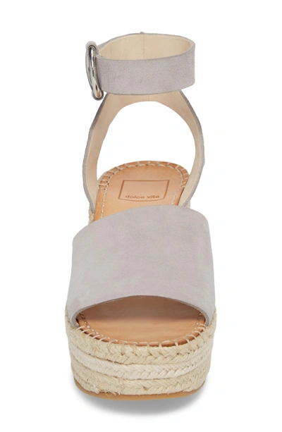 Shop Dolce Vita Lesly Espadrille Platform Sandal In Grey Suede