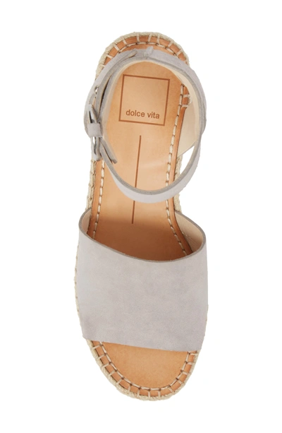 Shop Dolce Vita Lesly Espadrille Platform Sandal In Grey Suede