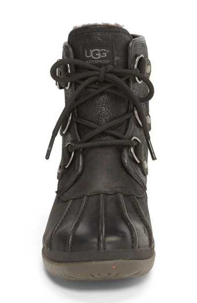 Shop Ugg Cecile Waterproof Boot In Black Leather