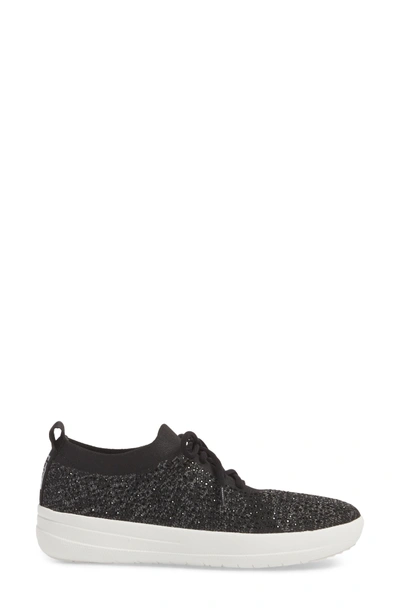 Shop Fitflop Uberknit(tm) F-sporty Sneaker In Black Leather