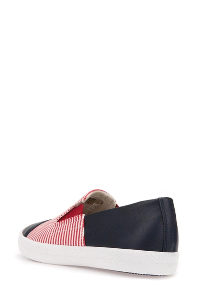 Shop Geox Giyo Slip-on Sneaker In Red/ Navy Fabric