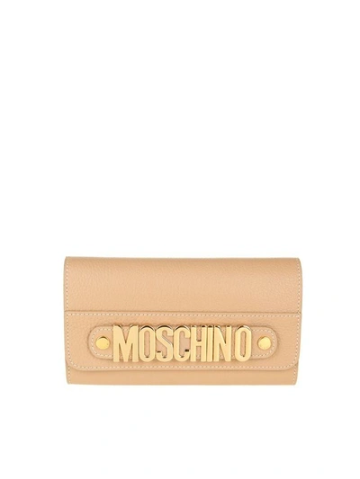 Shop Moschino Wallet Beige In Grey