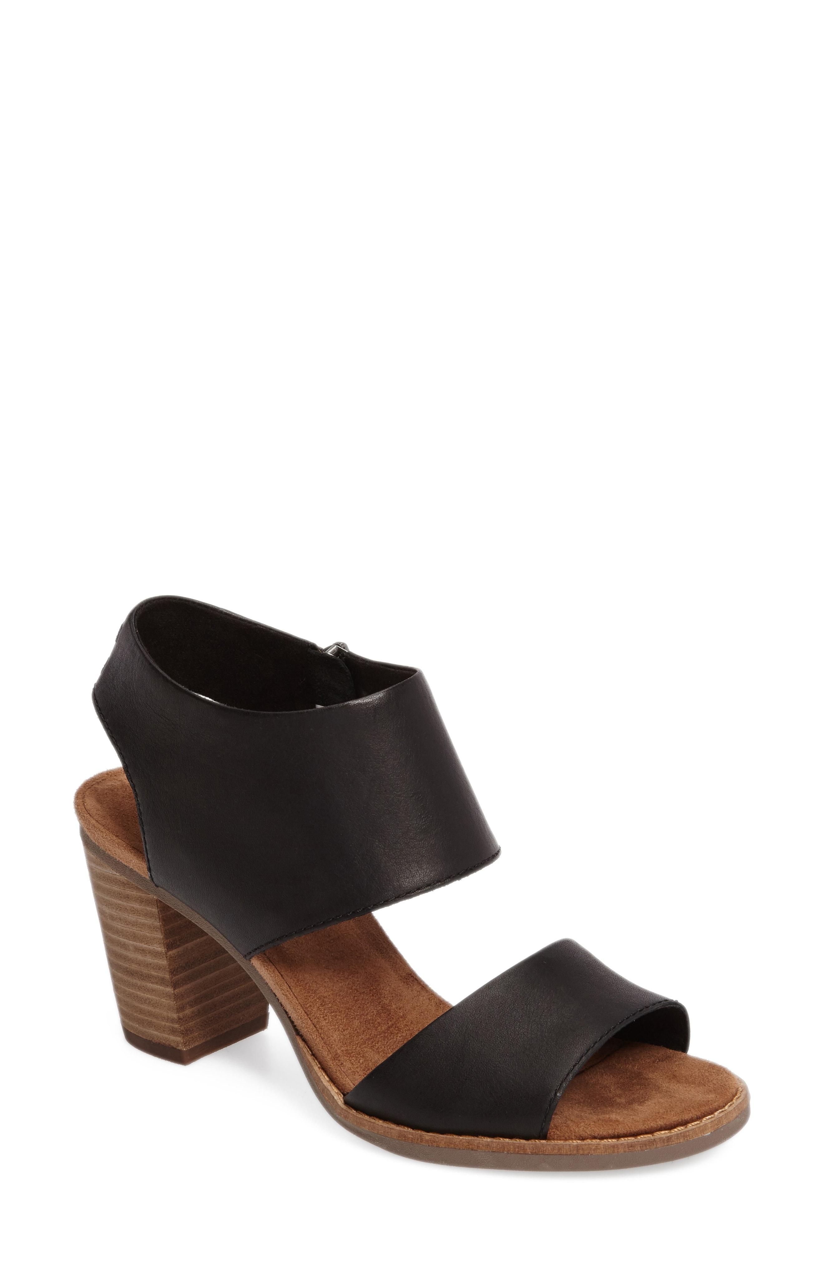 toms majorca sandal black leather