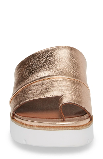 Shop Gentle Souls Lavern Slide Sandal In Rose Gold Metallic Leather