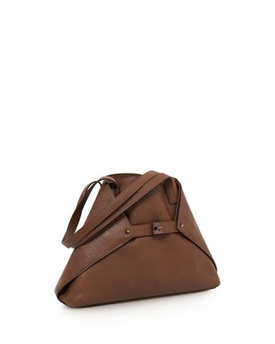 Akris Ai Small Leather Shoulder Tote Bag In Caramel