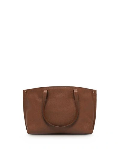 Akris Ai Small Leather Shoulder Tote Bag In Caramel