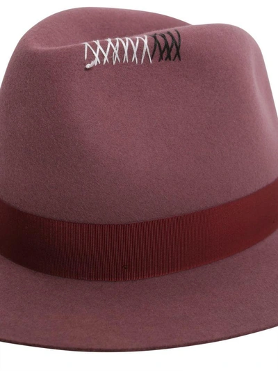 Shop Borsalino Felto Hat In Rosso