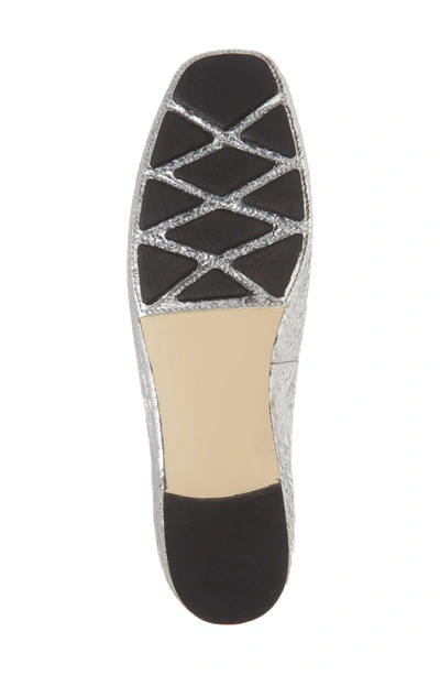 Shop Tory Burch Laila Driver Ballet Flat In Silver/ Perfect Black