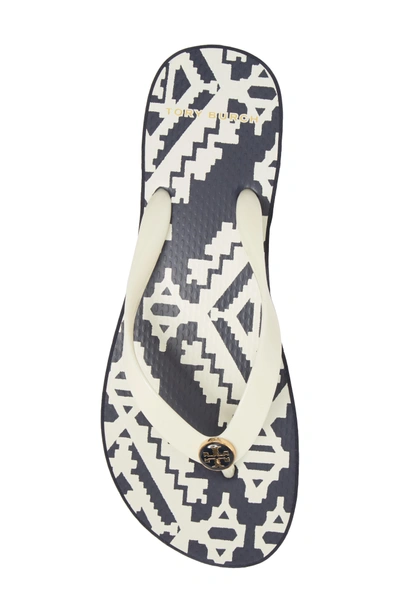 Shop Tory Burch Wedge Flip Flop In Perfect Ivory/ Tapestry Geo