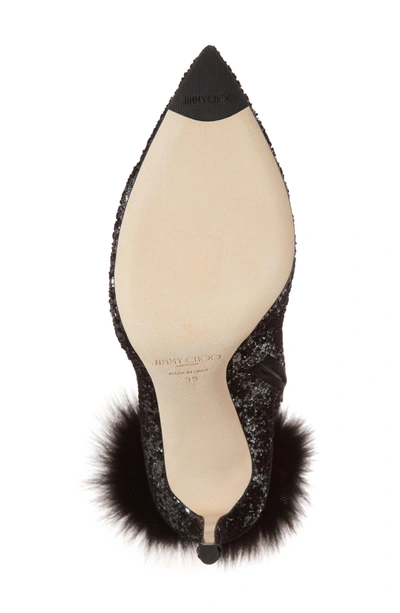 Shop Jimmy Choo Tesler Genuine Fox Fur Bootie In Anthracite/ Black/ Black
