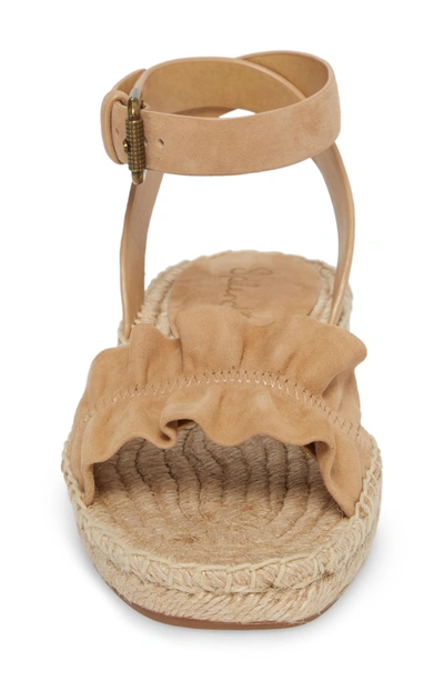 Shop Splendid Becca Ruffled Espadrille Sandal In Mushroom Suede