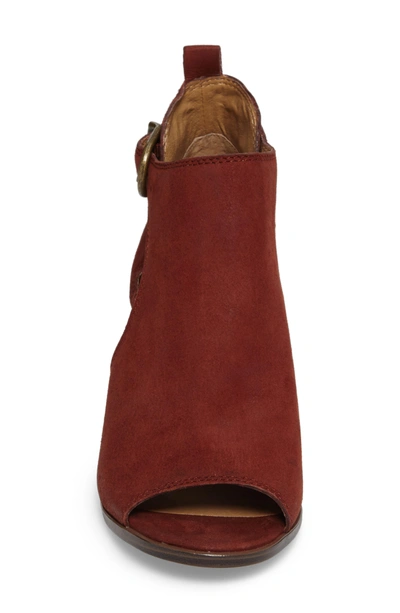 Shop Lucky Brand Oona Open Side Bootie In Sable Leather