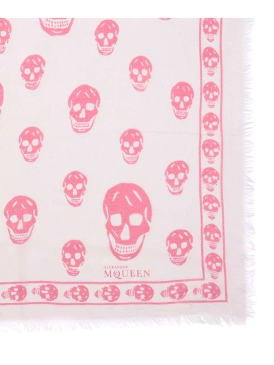 Shop Alexander Mcqueen Skull Silk And Modal Scarf In Rosa