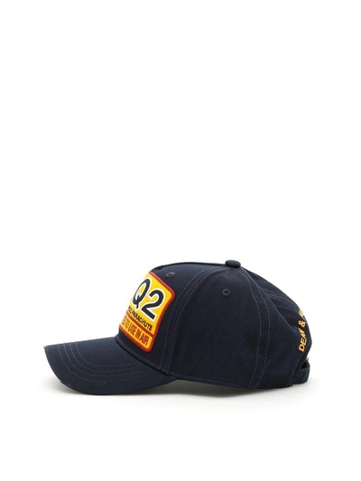 Shop Dsquared2 Logo Baseball Cap In Navyblu