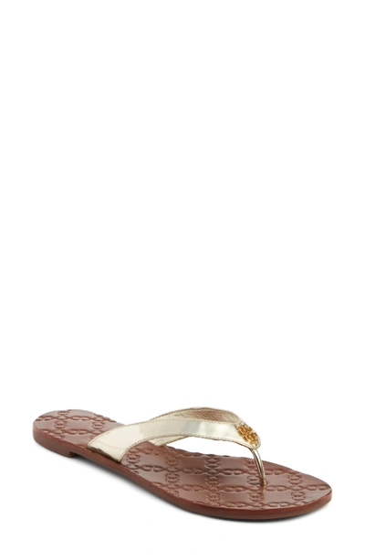 Tory Burch Women's Monroe Leather Thong Sandals In Gold | ModeSens