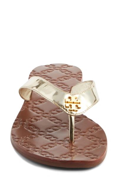 Tory Burch Women's Monroe Leather Thong Sandals In Gold | ModeSens